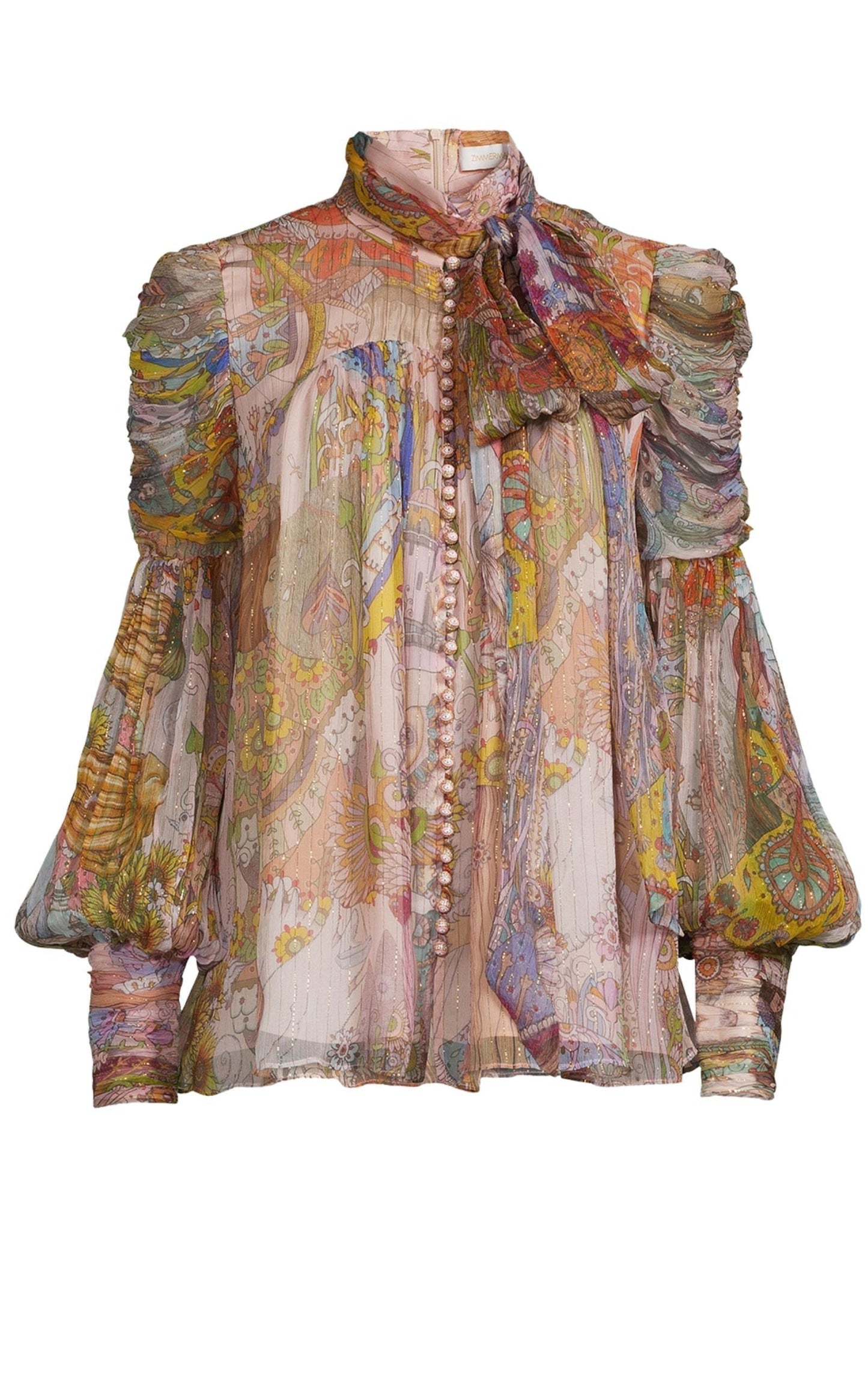 Kaleidoscope Silk & Lurex Shirt Zimmermann